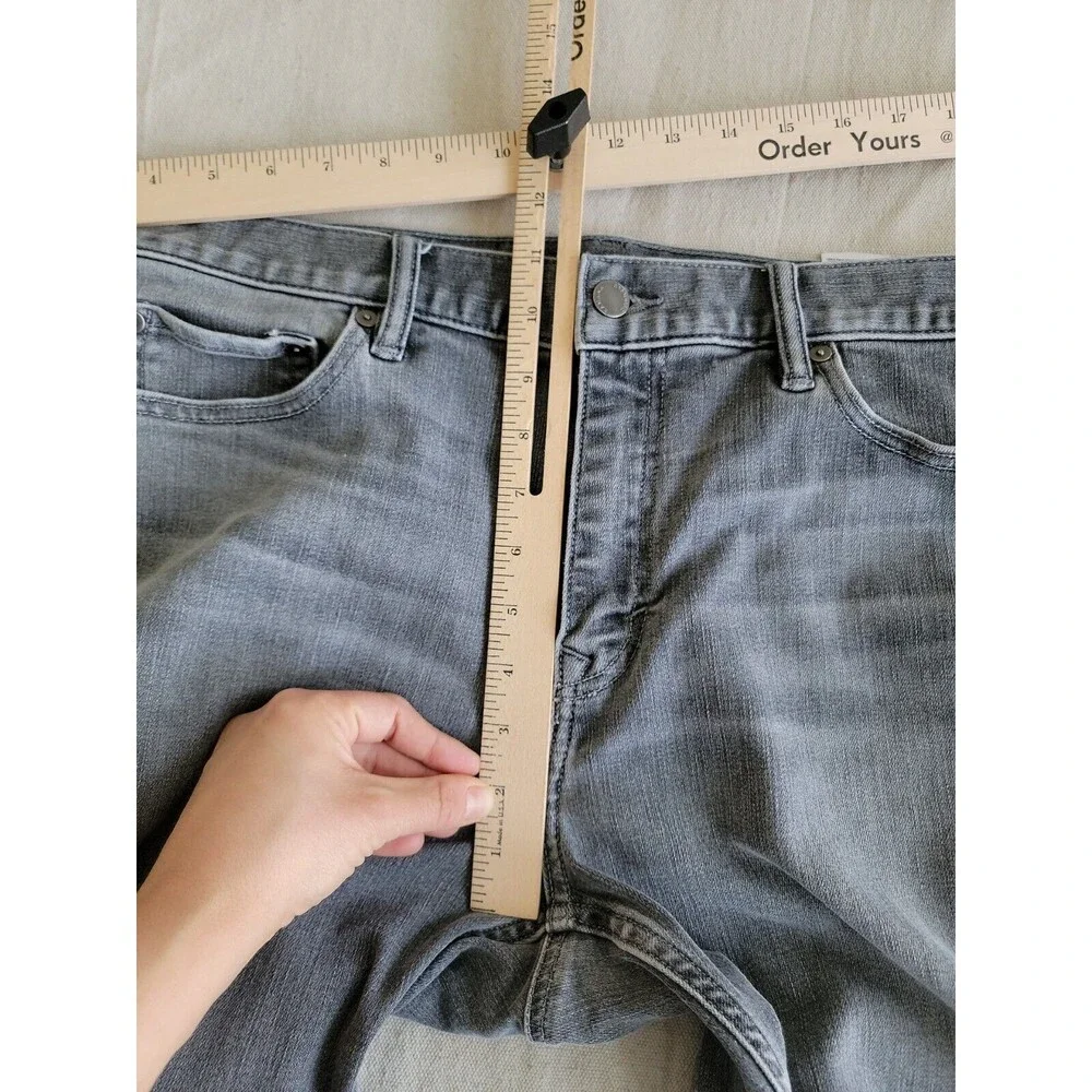 Banana Republic Mens 34x34.5 Jeans Tapered Athletic Fit Gray Mid Rise Stretch‎